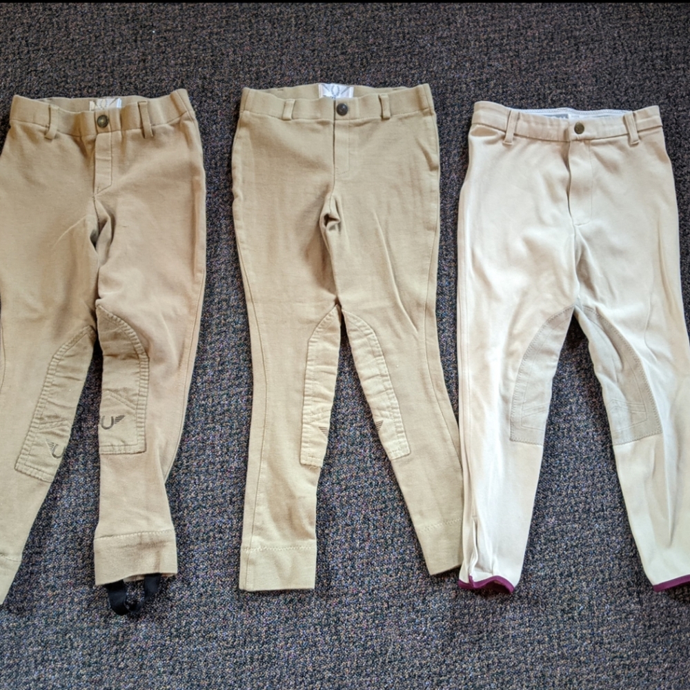 3 pair girls horse riding breeches